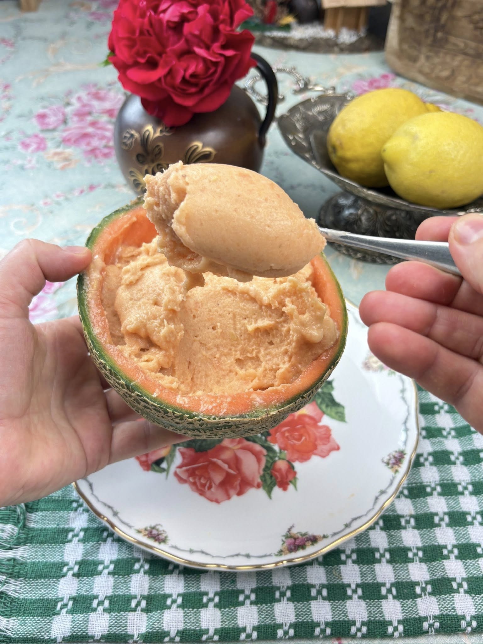 Inghetata de pepene fara zahar sau frisca.